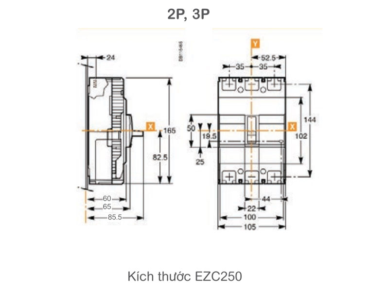 Cầu dao tự động dạng khối MCCB - Easy pact EZC250 EZC400/630 1