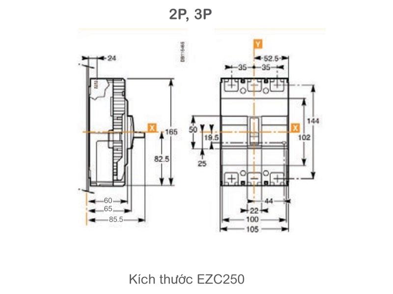 Cầu dao tự động dạng khối MCCB - Easy pact EZC250 EZC400/630 3